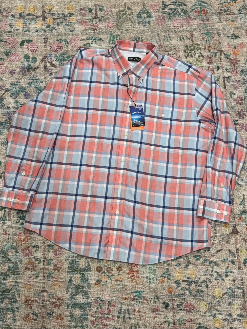 Orvis EZ Cool Plaid button down XL Brand New